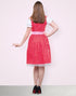 3-teiliges Dirndl Set für Damen: Rotes Kleid mit Bluse und Schürze